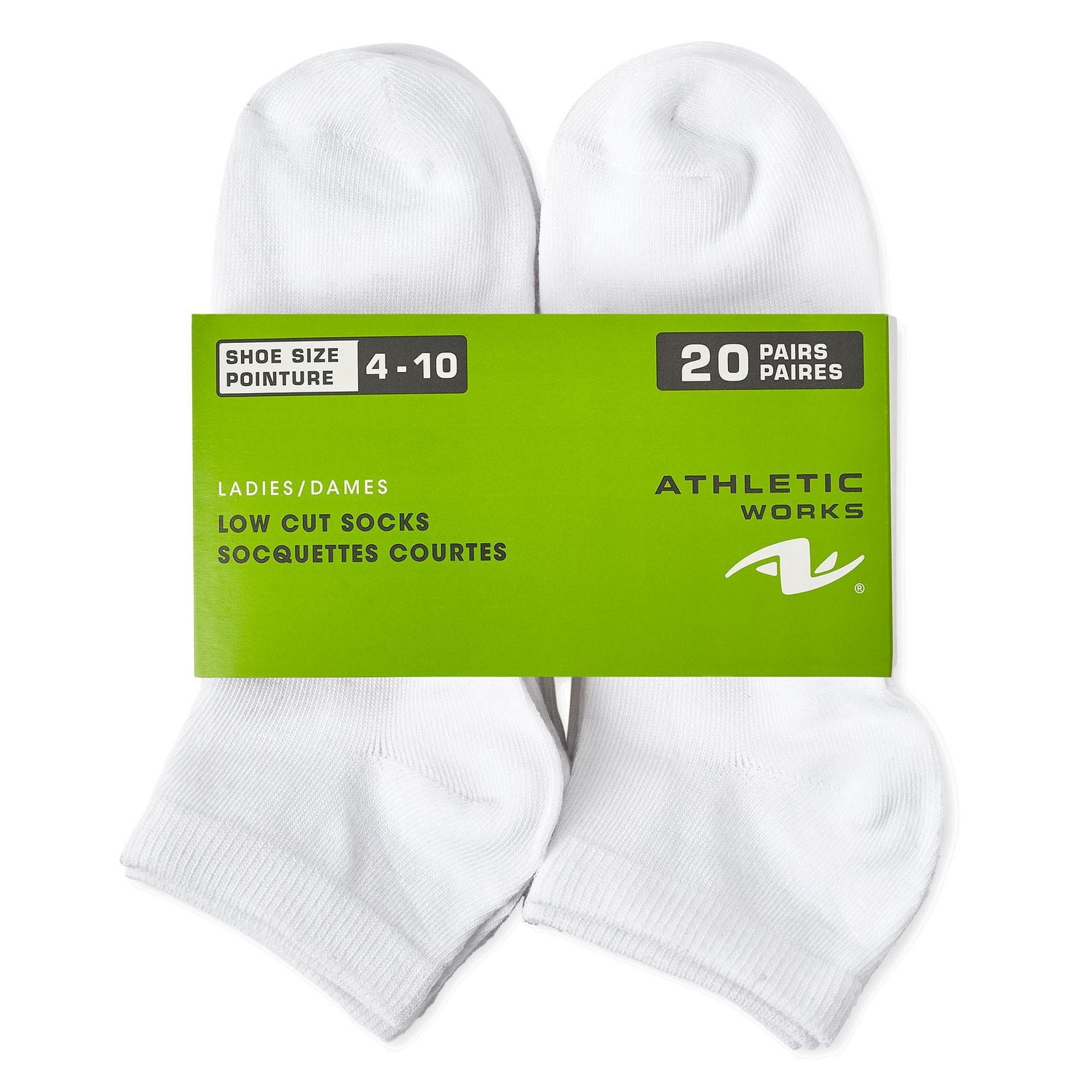Athletic Works Women's 20-Pack of Low-Cut Socks