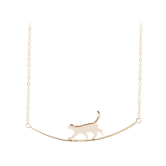 Hearth & Gear Cat Walking Necklace Cute Climbing Cat Walking Cat Clavicle Chain Necklace Fashion Jewelry for Women Necklace Pendant Men And Pearl Necklace Jewelry Pendants Long Beaded Necklaces for