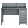 thumbnail image 2 of Pemberly Row Classic Engineered Wood Office Computer Desk with Hutch in Gray, 2 of 9