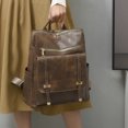 thumbnail image 4 of Kcodviy Ladies Solid Color Leather Snap Backpack Hat for Men Large Capacity Double Zipper Dog Backpack Casual Backpack, 4 of 6