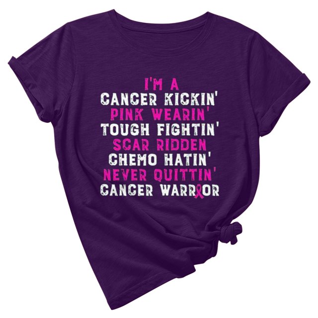 TIMIFIS Breast Cancer Awareness Pink Ribbon T-Shirt for Women Breast Cancer Shirts Work Tops Short Sleeve Out Blouse Breast Awareness Letter Print Shirt T-Shirt Tops In OctoberFall