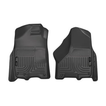 Husky Liner Protège-Sol 18001 WeatherBeater; Ajustement Moulé; Nervures Lisses/talon Surélevé; Noir; Caoutchouc; 2 Pcs