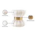 thumbnail image 4 of Meridian Furniture Vino Contemporary Velvet Ottoman/Stool in Cream, 4 of 5