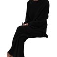 thumbnail image 1 of Innerwin Two Piece Outfits Wide Leg Ladies Lounge Set Holiday Long Sleeve Loose Sweater Sets Black XL, 1 of 2