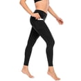 thumbnail image 2 of MIASHUI Women Solid Color Pocket Yoga Pants Workout Leggings For Comfy And Practical Use Black,M, 2 of 7