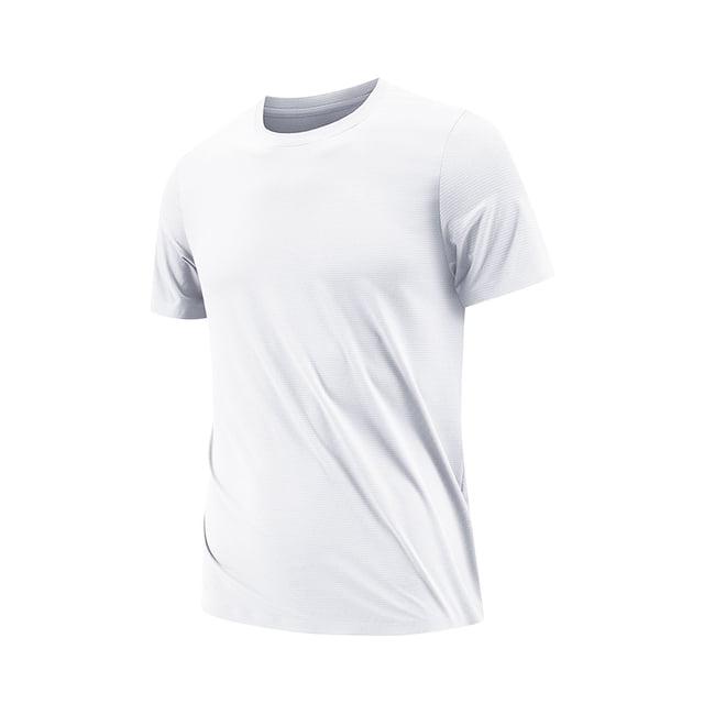 LNWUY Men's Plus Size Short Sleeve UPF 50+ T-Shirt Quick Dry Rash Guard Athletic Running Swim Top Tee Performance Water Shirts White L