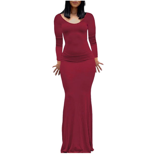 Ketyyh-chn99 Robes Chemises pour Femmes Grande Taille Robe Maxi Manche à Volants à Étages Évasée Robe Mini Rouge,TP