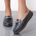thumbnail image 2 of Mules à Enfiler Mocassins Penny pour Femmes 2025 Mode Décontractée Cuir Plateforme Marche Plates Demi-Mules Sandales, 2 of 6