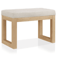 thumbnail image 1 of Bouclair Banc en Tissu Avoine et Bois Naturel, 1 of 4