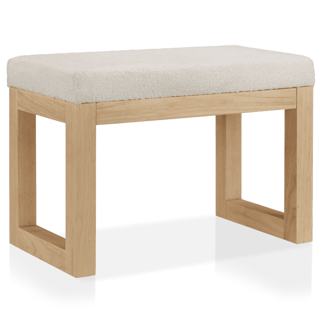 Bouclair Banc en Tissu Avoine et Bois Naturel