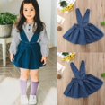 thumbnail image 1 of Fille Enfant Bébé Été Sans Manches Denim Robe Salopette Tutu Jupe Partie Vêtements, 1 of 5