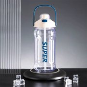 pstuiky Large Capacity Sports Water Bottle 2000Ml Leakproof Plastic Insulated Hot & Cold Temperature Resistant One-Touch Lid with Handle
