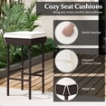 thumbnail image 2 of Gymax Patio Rattan Barstools Set of 2 Outdoor Wicker Bar Height Chairs w/ Footrest & Soft Cushions, 2 of 6