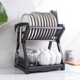 thumbnail image 2 of Dish Storage Drain Rack Dish Storage Rack Dish Drying Rack for Countertop Dining Black, 2 of 7