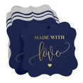 thumbnail image 3 of Inkdotpot Pack Of 100 Made With Love Wedding Paper Tags DIY Craft Bracket Shape Real Gold Foil Hang Tags, 3 of 7