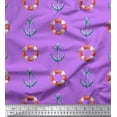 thumbnail image 1 of Soimoi Purple Poly Georgette Fabric Life Ring & Anchor Hook Nautical Print Sewing Fabric Yard 42 Inch Wide, 1 of 1
