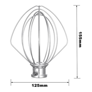 Lot de 4 Fouets en Fil d'Acier Inoxydable pour Mélangeur Kitchenaid K45WW, Farine, Gâteau, Ballon, Fouet, Oeuf, Crème, Agitateur