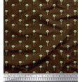 thumbnail image 1 of Soimoi Brown polyester Crepe Fabric Palm Leaves Fabric Prints By Yard 52 Inch Wide, 1 of 3