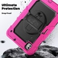 thumbnail image 3 of XYX For iPad Pro 11 inch Case 2024 (M4), 360 Rotating Shockproof Cover with Stand, Screen Protector, Shoulder Strap, Rose, 3 of 7