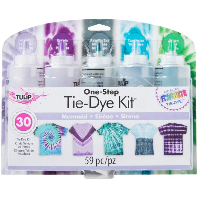 Tulip Trousse de teinture tie-dye One-Step, Mermaid, 5 couleurs, teinture pour tissu
