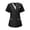 02noir, variante sur yoeyez Tuniques Médicales Grande Taille pour Femmes Col en V Coupe Ajustée Tenue de Travail Entretien Facile Hauts de Sarrau Médicaux Manches Courtes Blouse d'Infirmière Médicale avec Poches Vert 3TG