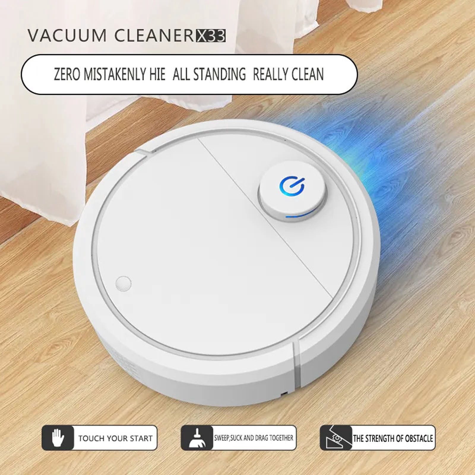 Dvkptbk Robot Vacuum And Mop Combo, 3 In 1 Robotic Vacuum Cleaner with Watertank/Dustbin/Brush, Blocked By Hair, Remote/App, Ideal for Hard Floor/Pet