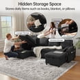 thumbnail image 4 of Innumia U-Shaped Convertible Sofa Bed with Storage, Dark Gray, 4 of 9