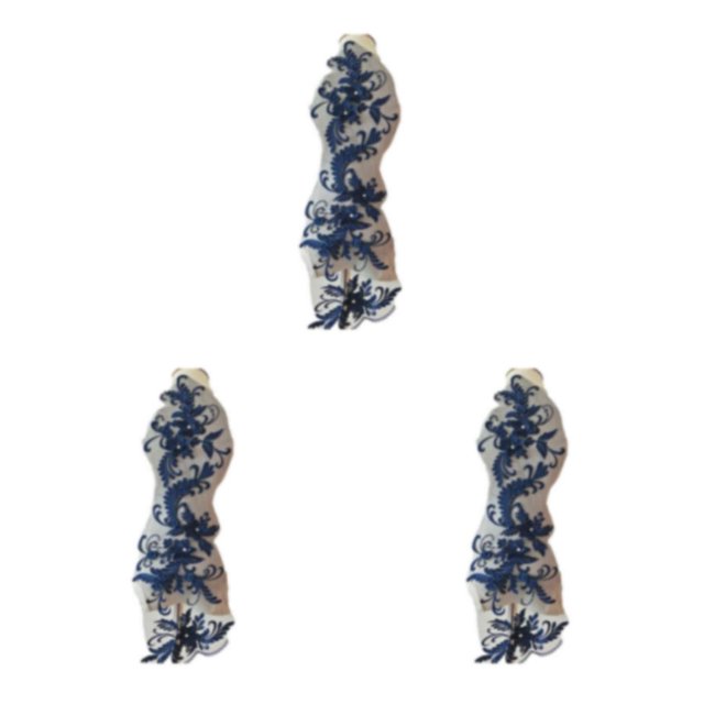 relayinert Belle Robe en Dentelle Florale avec Patch Applique pour Robes de Mariage Uniques Robe de Mariage Unique Applique en Dentelle Ondulée Bleue 3ensemble