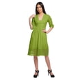 thumbnail image 4 of Moomaya Robe Midi Décontractée Unie pour Femmes à Manches Courtes Tenue d'Été Vêtements, 4 of 6