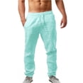 thumbnail image 1 of 2025 Men's Hiking & Outdoor Recreation Pants, Men's Track Pants, Men's Elastic Pants Solid Simple L Color Breathable Cotton Linen Memory Foam Slip Loose, 1 of 3