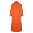 thumbnail image 3 of zanvin Soldes Robes d'Été pour Femmes, Robe Chemise à Col en V pour Femmes Couleur Unie Coton Chanvre Décontractée Cardigan Robe à Manches Longues, Orange, TG, 3 of 6