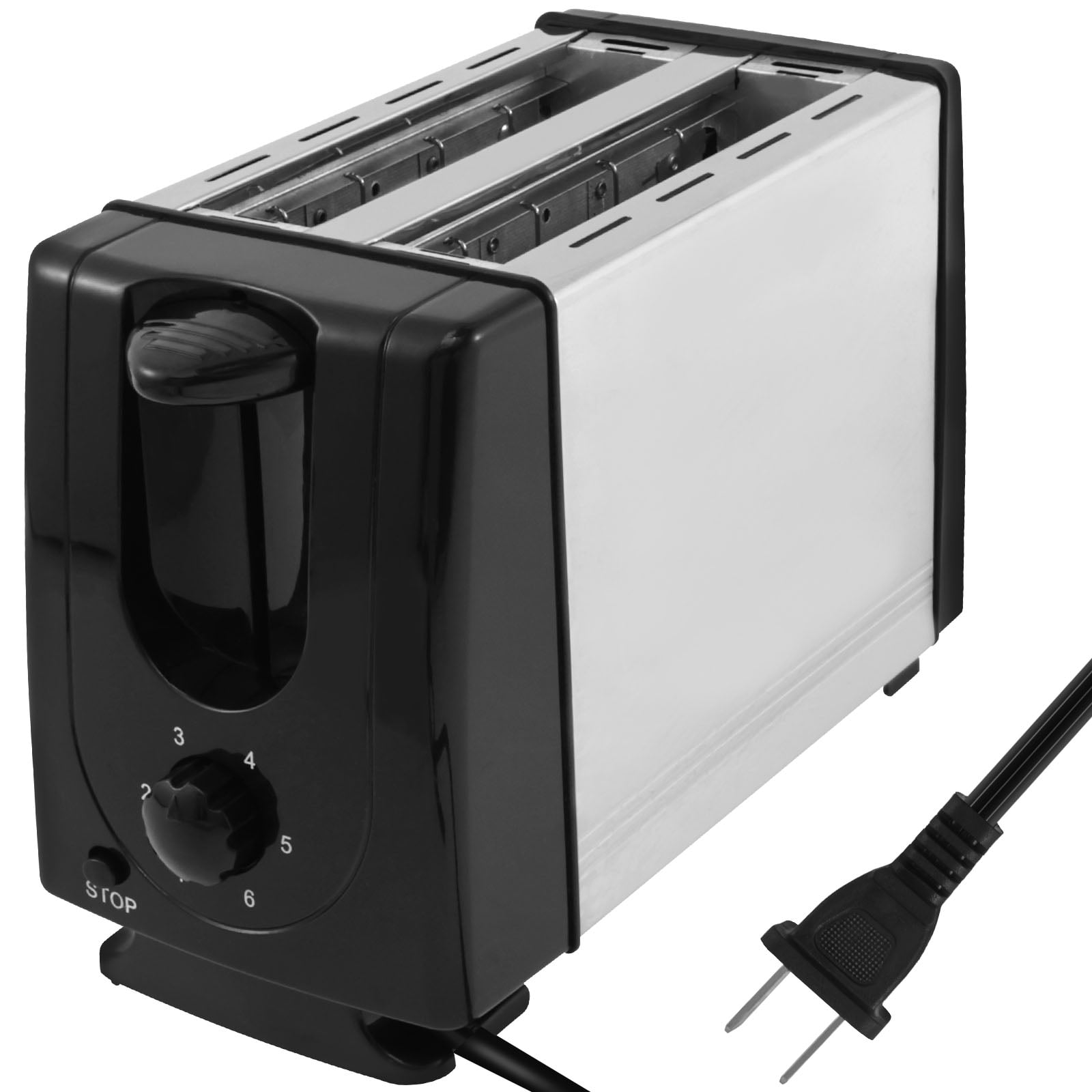 NUAHRHY 2 Slice Toaster Compact 2 Slots Toaster with 6 Browning Levels and Pause Button Stainless Steel Breakfast Toaster Multifunction Toaster for Toast Crumpets Small Breads