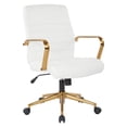 thumbnail image 1 of Mid-Back White Faux Leather Chair with Gold Finish Arms and Base K/D, 1 of 7