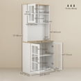 thumbnail image 3 of HOMCOM Kitchen Pantry with 3 Storage Cabinets, 2 Open Shelves, Countertop, 3 of 10
