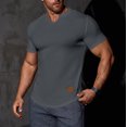 thumbnail image 1 of asjyhkr Mens Workout Compression T Shirts Ribbed V Neck Short Sleeve Tops Summer 2025 Gym Athletic Running Tees, 1 of 9