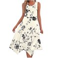 thumbnail image 2 of Ovzne Robes pour Femmes 2025 Robe d'Été Femme Mode Été Plage Imprimé Poches Débardeur Col Rond Sans Manches Débardeur Robes Vacances Liquidation, 2 of 6