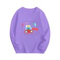 thumbnail image 1 of RXIRUCGD Mode Fille et Garçon Décontracté Enfants Hauts à Manches Longues Hauts Imprimés ( Violet, Taille : 9 Ans ), 1 of 2