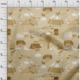 thumbnail image 3 of oneOone Cotton Jersey Light Brown Fabric Kids Sewing Craft Projects Fabric Prints By Yard 58 Inch Wide, 3 of 4