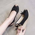 thumbnail image 4 of DPTALR Women's High Heels Linen Straw Sandals Casual Canvas Dress Slippers, 4 of 4