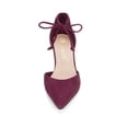 thumbnail image 3 of BLISSFUL STEP Women's Ankle Tie Block Heel Pointed Toe Dress Pumps, 3 of 7