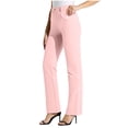 thumbnail image 1 of Soki Dress Pants Women Work Business Pants Tummy Control Office Straight Leg Trousers High Waisted Ladies Slacks, 1 of 8