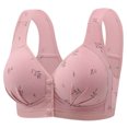 thumbnail image 1 of Bocqde Women's Front Button Closure Bralettes Solid Color Soft Support Full Coverage Bras Breathable Wirefree Gathering Underwear Daily Bras, 1 of 8