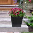 thumbnail image 3 of Tierra Verde 12" x 13" Sonata Square Planter In Slate, Made from recycled materials, 3 of 5