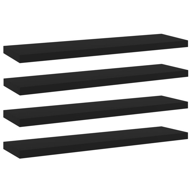 vidaXL Bookshelf Boards 4 pcs Black 40x10x1.5 cm Engineered Wood