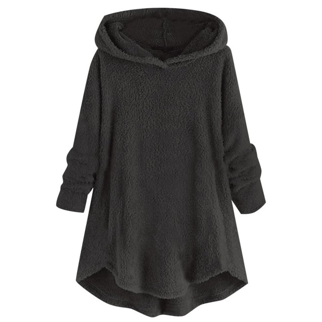 Womens Cardigan Plus Size Button Plush Tops Hooded Loose Cardigan Wool Coat Winter Jacket Navy Xl