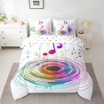 thumbnail image 2 of 3D Musical Notes Comforter Set 7 Piece Bed in a Bag Twin,Colorful Spiral Swirl Circle Bedding Sets Modern Rock Sheet Set with Comforter,Fashion Hip Hop Bed Set, 2 of 6