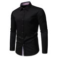 thumbnail image 4 of RXIRUCGD Chemise en Jean Décontractée pour Homme à Manches Longues avec Boutons, Poches et Col Rabattable, Noir, Taille : S, 4 of 9