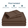 thumbnail image 2 of Bare Home Premium 1800 Collection 5-Piece Bed Sheet Set, Split King, Cocoa, 2 of 10