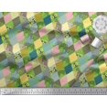 thumbnail image 3 of Soimoi Tissu Satin Modal Imprimé Léopard & Argyle Patchwork 1 Yard 42 Pouces de Large, 3 of 3