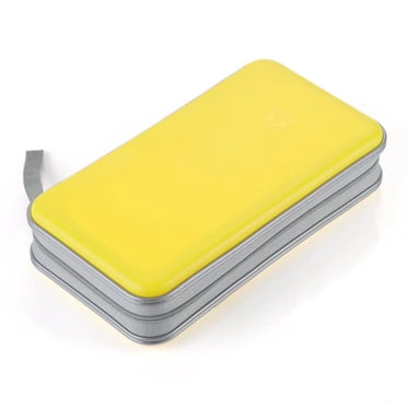 CD Case,alavisxf xx 96 Capacity Hard Plastic CD Holder Protective DVD Disc Storage Case Holder Portable Zipper CD DVD Organizer Storage Wallet for Car Home Travel (96 Capacity, yellow)